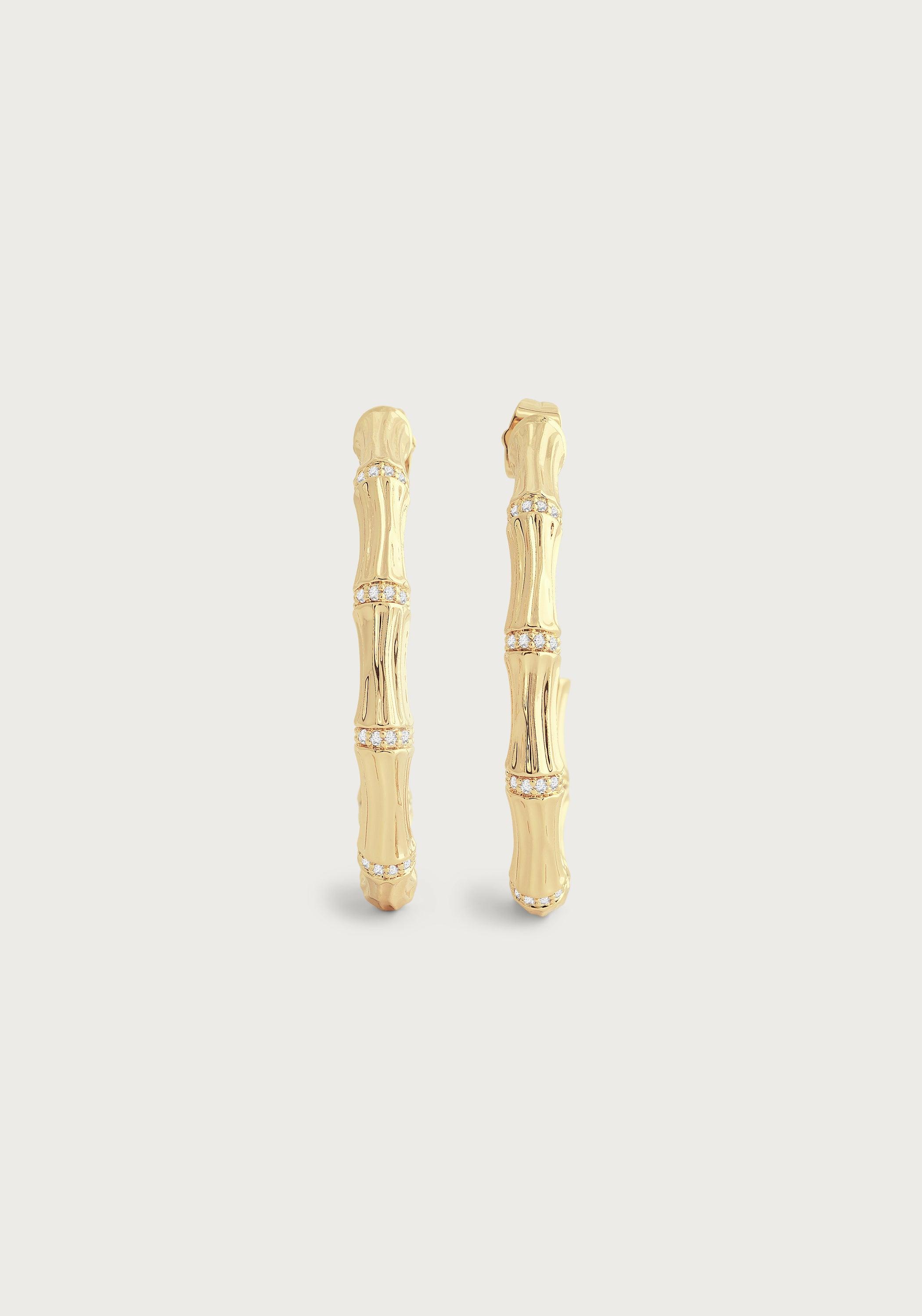 Bamboo Single Hoop Earrings - Anabel Aram