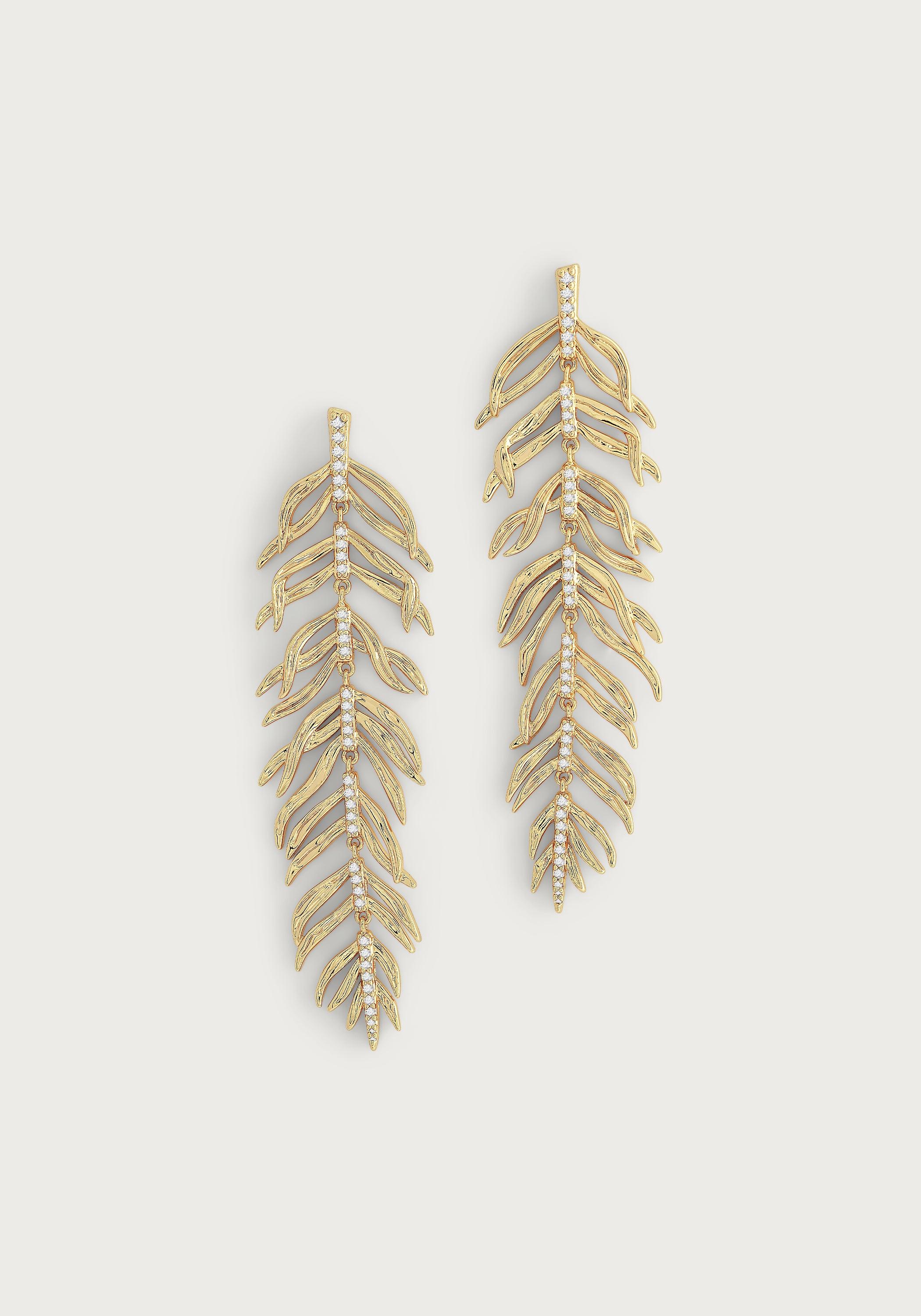 Palm Leaves Dangle Earrings - Anabel Aram