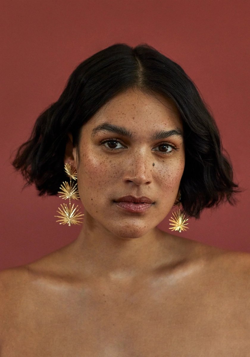 Triple Fan Palm Dangle Earrings - Anabel Aram